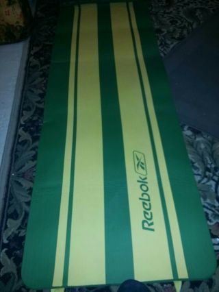 Reebok Vintage Yoga / Camping Mat Yellow Green Approx 7 Ft X 2.  5 Ft X 1/2 " Kool