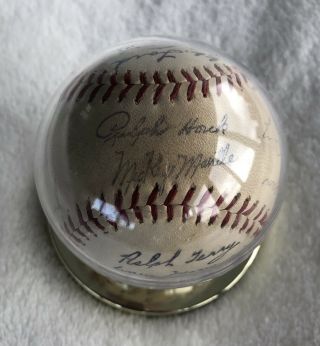 1961 Ny Yankees Facsimile Autographed Team Signed Baseball Mantle Maris