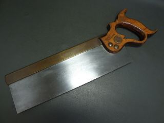 Vintage 12 " Brass Backed Tenon Saw Old Tool Parkstone By E T Roberts & Lee