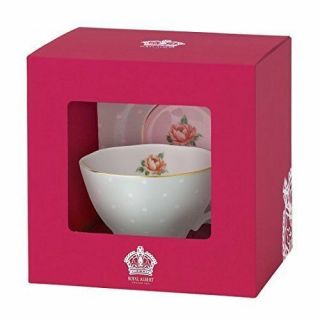 Royal Albert Polka Rose Vintage Teacup / Tea Cup And Saucer -