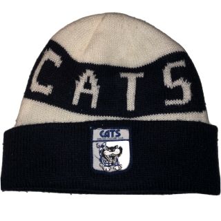 Vintage 90s Afl Beanie Geelong Cats Hat Beanie Sekum Official Merchandise Trendy
