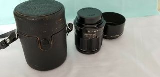 Asahi Optical - Takumar 1:2.  8 / 105mm Camera Lens W/ Hood & Case
