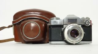 Zeiss Ikon Contaflex With Tessar 50mm F2.  8 Lens With Case