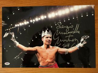 Boxing Sergio Martinez Autographed Signed Color 12x18 Photo Psa/dna