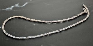 Vintage Sterling Solid Silver 17.  50 " Ladies Greek Key Design Link Necklace