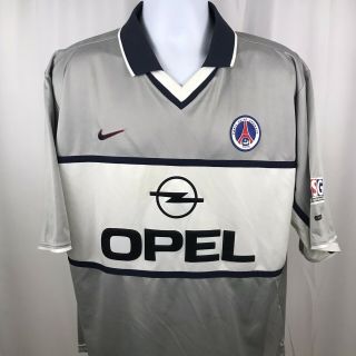 Vintage Nike Paris Saint Germain Mens Jersey 2000/2001 Opel Gray PSG Size XL.  B9 2