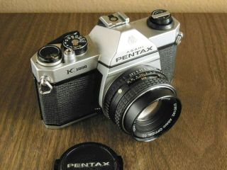 Asahi Pentax K1000 Camera Body & Smc Pentax - M 50mm F/2 Lens -,