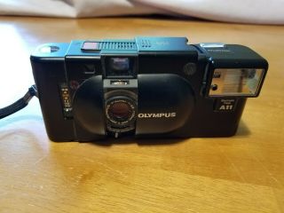 Olympus Xa 35mm Camera With A11 Flash Attachment & Strap