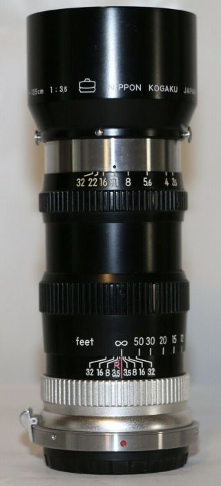 Nikon Rangefinder Black Nikkor Q 13.  5cm f/3.  5 Complete With Hood & Caps 3