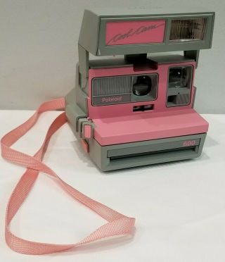 Polaroid Cool Cam 600 Instant Camera - Pink & Gray 1980s Made In Uk