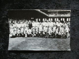 1933 American League Baseball All - Star Team Photo W/babe Ruth Ex,  From 1950 