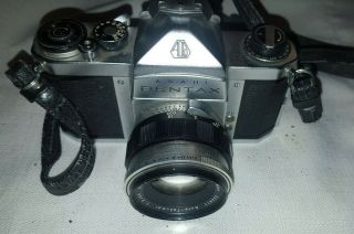 Asahi Pentax H2 No.  195261 Rare Slr Camera Takumar 1:2/55 Lens W/ Leather Case