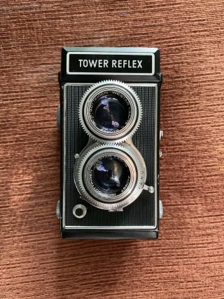 Tower Twin Lens Camera 1.  35/75 German Made,  With Ciro - Flex Leather Case Usa Made