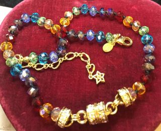 Vintage Jewellery Fabulous Kirks Folly Sparkling Rainbow Crystal Necklace Signed