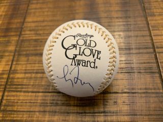Hofer Greg Maddux Signed Auto Rawlings Gold Glove Award Baseball Atlanta Braves