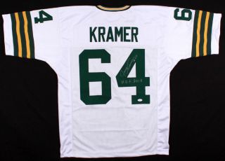 Jerry Kramer Signed Green Bay Packers Jersey Inscribed " H.  O.  F.  2018 " (jsa)