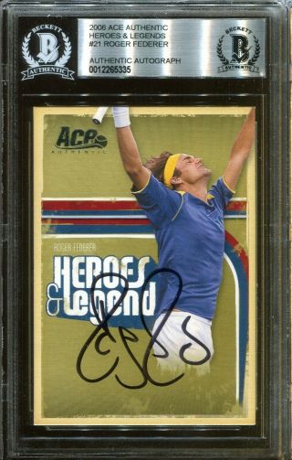 Roger Federer Signed 2006 Ace Authentic Tennis Card Beckett Bas Autograph Auto