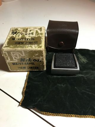 Clasic Nikon F Old Dw - 1 Wlf Waist Level Finder Near With Case Box