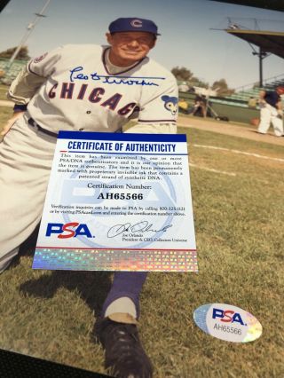 Leo Durocher 1969 Chicago Cubs HOF 1994 Signed Auto 8x10 Photo PSA/DNA 3
