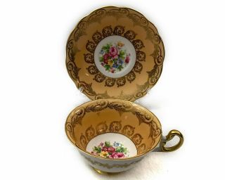 1850 Eb Foley Vintage Bone China Tea Cup & Saucer Set Flowers