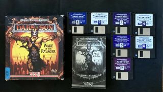 Vtg Dungeons & Dragons Big Box Pc Game Dark Sun Wake Of The Ravager - Complete