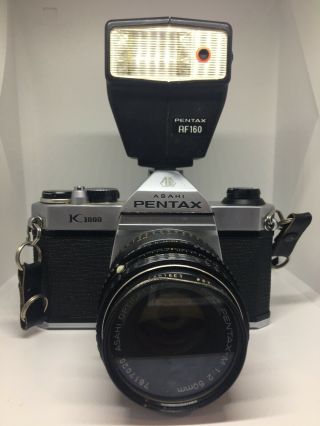 Asahi Pentax K1000 35mm Slr Camera W/ Smc Pentax - M 50mm 1:2 Lens