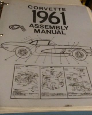 Vintage 1961 & 1962 Corvette Assembly Instruction Manuals (aim) Not A Reprint