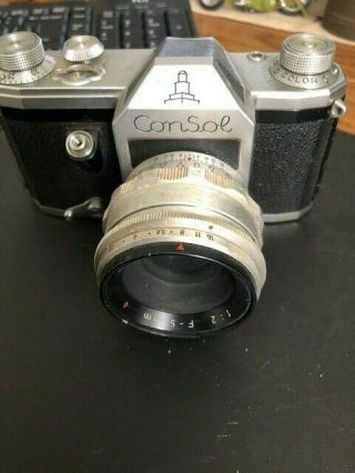 :pentacon Consol (contax D) Film Slr Camera W/ Cz Jena 58mm F2 Biotar ♢ Lens