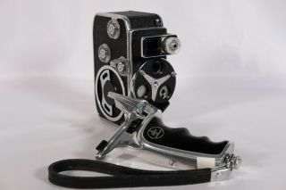 ,  Bolex Paillard D8l 8mm Camera With 3 Turret With Pistol Grip