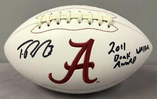 Trent Richardson Signed Alabama Logo Football W/ Doak Walker Award Proof &