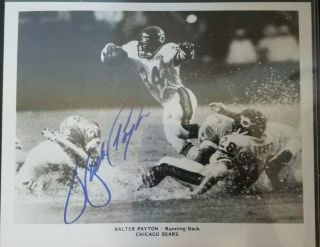 Walter Payton Autographed Photo With Letter Of Authenticity