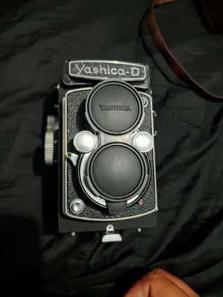 Yashica - D Camera,  80mm F3.  5 Yashikor Oem Leather Case And Lens Cover