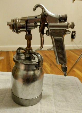 Vintage Devilbiss Spray Gun Type - Mbc And Binks Canister Looks Good But