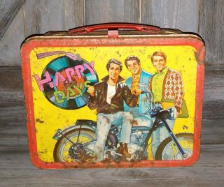 Vintage Metal Lunch Box Happy Days 1976 Rough Shape From Use Over The Years