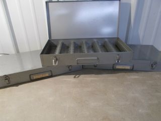 6 Brumberger Metal Slide Box Tray File Box Silver 35mm Slides Vintage 2