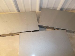 6 Brumberger Metal Slide Box Tray File Box Silver 35mm Slides Vintage 3