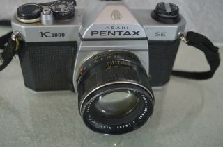 Asahi Pentax K1000 35mm Camera W/ 55mm F/1.  9 - Takumar Lens