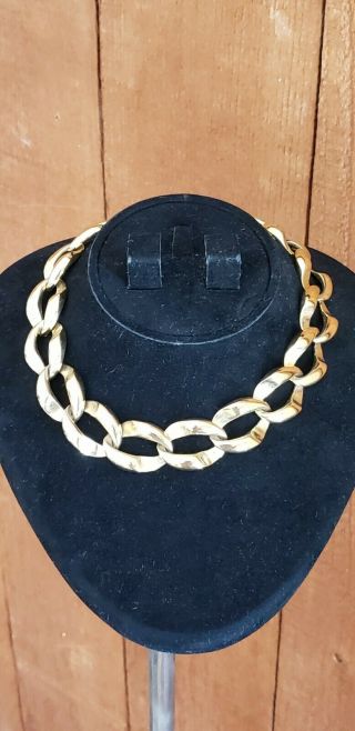 Vintage Pierre Cardin Chain Necklace 15 1/2 Inches Awesome Fashionable Jewelry