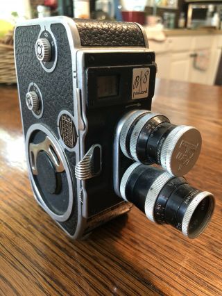 Paillard Bolex B8 1953 8mm Movie Camera W/ 2 Lenses