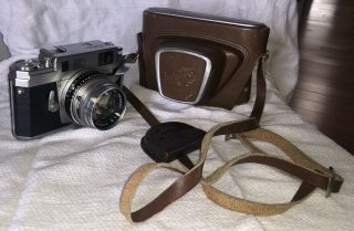 Konica Iiia Rangefinder Camera W/ 50 Mm Lens & Carrying Case Unknown