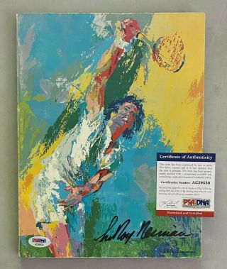 Leroy Neiman Signed 1977 Pro Celebrity Tennis Tournament Program Favre