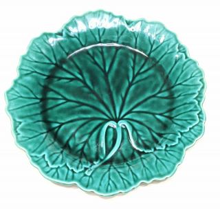 Wedgwood Of Etruria & Barlaston Vintage Green Majolica Leaf Plate Dish 20cm