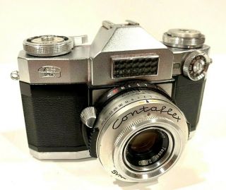 Zeiss Contaflex 35mm Film Slr Camera W/ Zeiss Tessar 50mm F/2.  8 Lens -