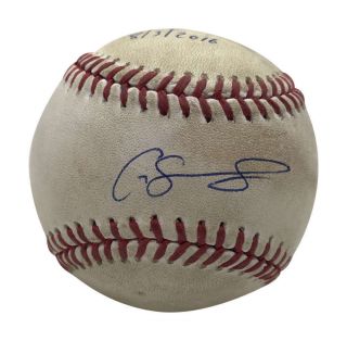 Gary Sanchez Signed Autographed 2016 Game 1st Hit Oml Baseball Mlb Steiner