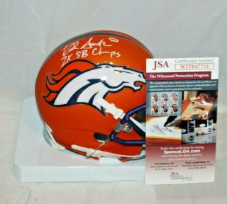 Rod Smith Autographed Signed Denver Broncos Custom Mini Helmet 2x Sb Champ Jsa1