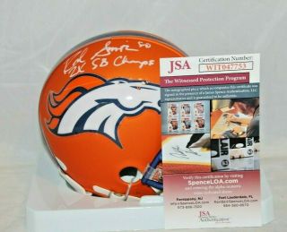 Rod Smith Autographed Signed Denver Broncos Custom Mini Helmet 2x Sb Champ Jsa2
