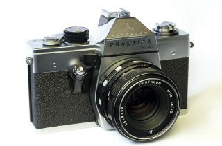 Praktica Ltl Slr 35mm Film Camera W/ Meyer - Optik Gorlitz Oreston 50mm F/1.  8