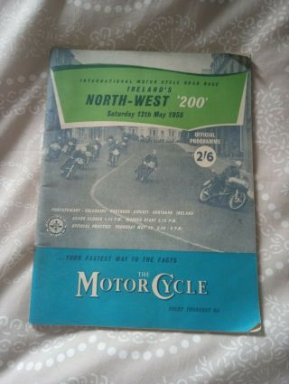 North West 200 1956 Programme Vintage Old Motorcycles