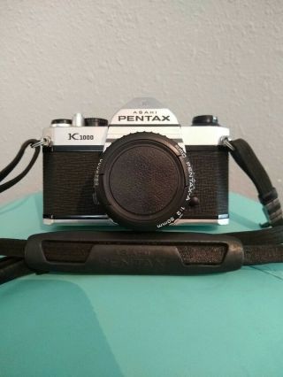 Vintage Pentax K 1000 35mm Film Cammera With Smc Pentax - M 1:2 50mm Lens