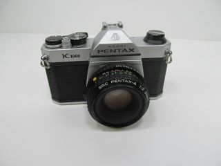 Pentax K1000 35mm Slr Film Camera With Asahi 50 Mm 1:2 Pentax - M Lens